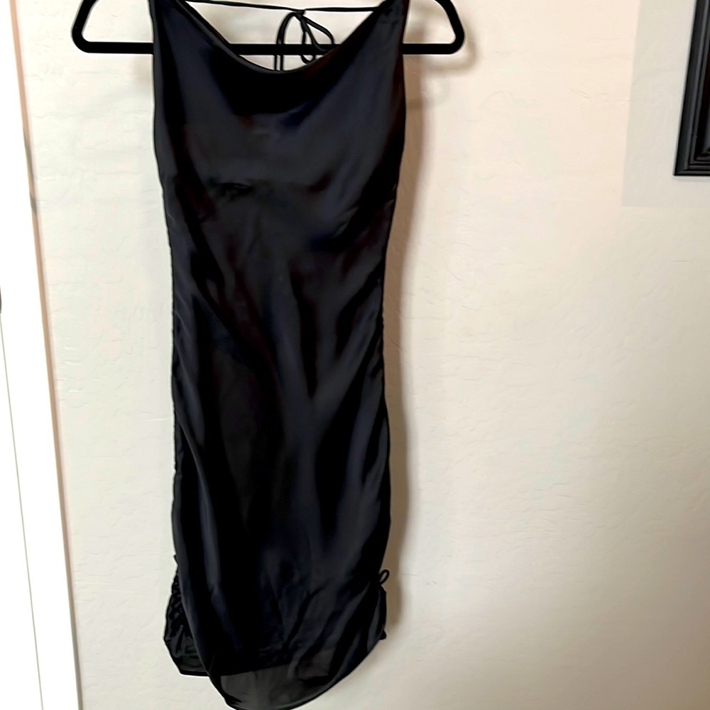 Women's Black Satin Slip dress